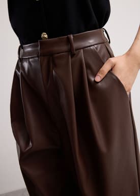 Martine Vegan Leather Straight Leg Pants