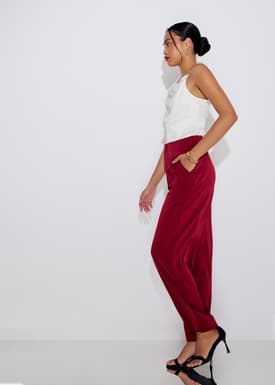 Leggy™ Seva Satin Straight Leg Pants