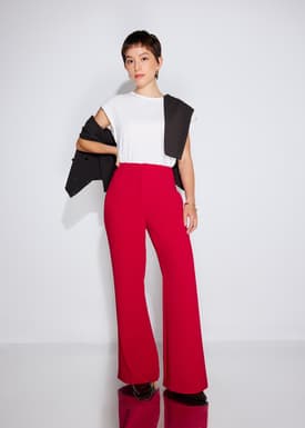 PETITE Leggy™ Pvara Crepe Kick Flare Pants