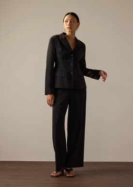 Leggy™ Pia Adjustable Hem Elastic Melange Straight Leg Pants