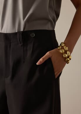 Riyo Adjustable Waist Elastic Twill Barrel Pants