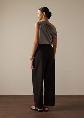 Riyo Adjustable Waist Elastic Twill Barrel Pants