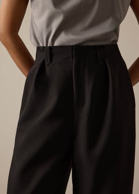 Riyo Adjustable Waist Elastic Twill Barrel Pants