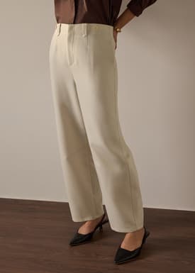 Riyo Adjustable Waist Elastic Twill Barrel Pants