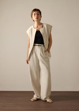 Riyo Adjustable Waist Elastic Twill Barrel Pants