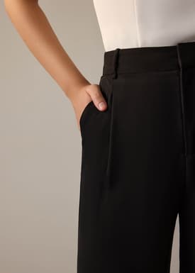 Leggy™ Alma Elastic Crepe High Waist Straight Leg Pants