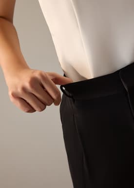 Leggy™ Alma Elastic Crepe High Waist Straight Leg Pants