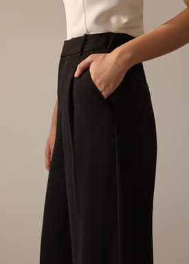 Leggy™ Alma Elastic Crepe High Waist Straight Leg Pants