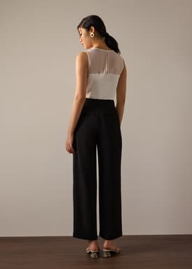 Leggy™ Alma Elastic Crepe High Waist Straight Leg Pants