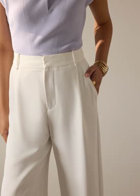 Leggy™ Alma Elastic Crepe High Waist Straight Leg Pants