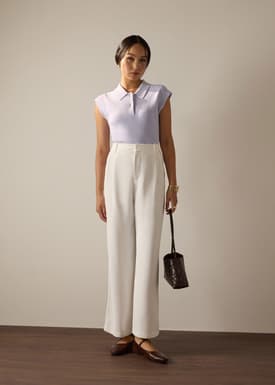 Leggy™ Alma Elastic Crepe High Waist Straight Leg Pants