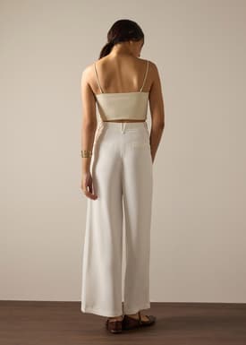 Leggy™ Alma Elastic Crepe High Waist Straight Leg Pants