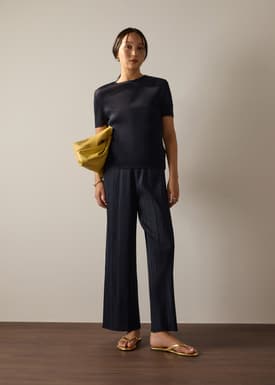 Leggy™ Liv Elastic Crinkled Pleats Straight Leg Pants