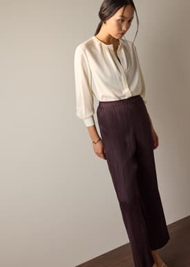 Leggy™ Liv Elastic Crinkled Pleats Straight Leg Pants