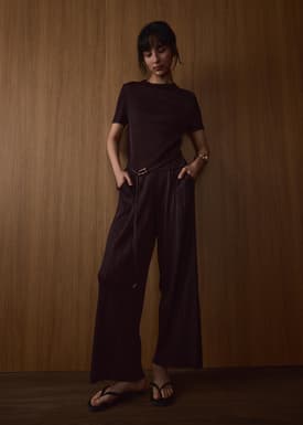 Leggy™ Liv Elastic Crinkled Pleats Straight Leg Pants