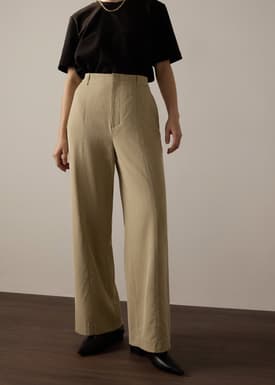 PETITE Leggy™ Pia Adjustable Hem Elastic Melange Straight Leg Pants