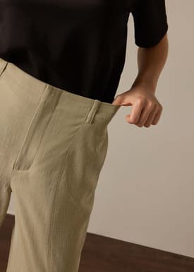 PETITE Leggy™ Pia Adjustable Hem Elastic Melange Straight Leg Pants