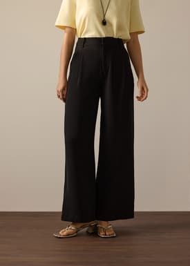 PETITE Leggy™ Alma Elastic Crepe High Waist Straight Leg Pants