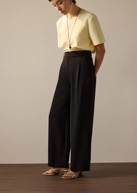 PETITE Leggy™ Alma Elastic Crepe High Waist Straight Leg Pants