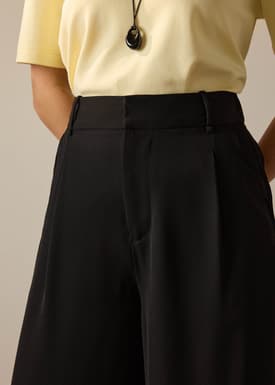 PETITE Leggy™ Alma Elastic Crepe High Waist Straight Leg Pants