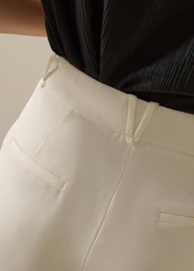 PETITE Leggy™ Alma Elastic Crepe High Waist Straight Leg Pants