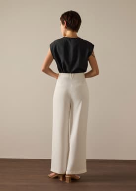 PETITE Leggy™ Alma Elastic Crepe High Waist Straight Leg Pants