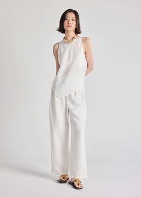 Nora Leggy™ Premium Linen Paperbag Waist Pants