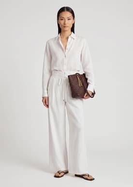 PETITE Nora Leggy™ Premium Linen Paperbag Waist Pants