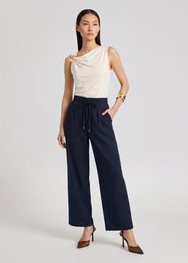 PETITE Nora Leggy™ Premium Linen Paperbag Waist Pants