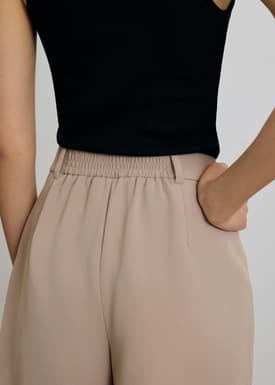 Aika Lightweight Elastic Pleated Tailored Shorts