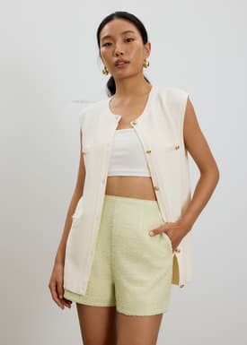 Fumiko Ribbon Tweed High Waist Shorts