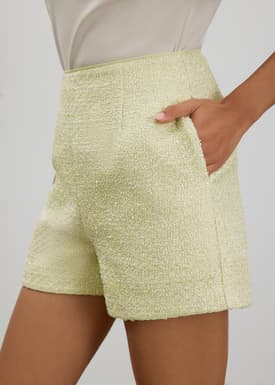 Fumiko Ribbon Tweed High Waist Shorts