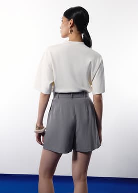 Lei Elastic Tailored Pinstripe Bermuda Shorts