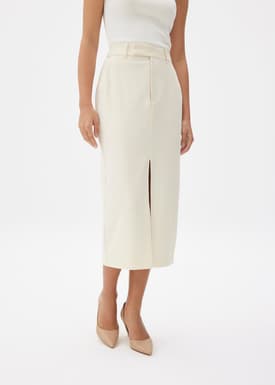 Iman Tailored Column Midi Skirt