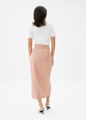 Iman Tailored Column Midi Skirt