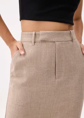 Iman Tailored Column Midi Skirt