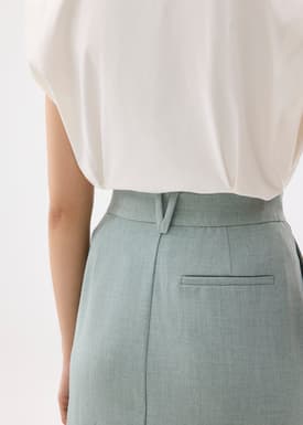 Iman Tailored Column Midi Skirt