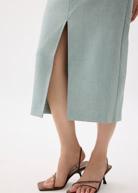 Iman Tailored Column Midi Skirt