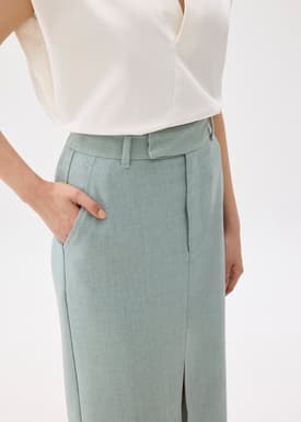 Iman Tailored Column Midi Skirt