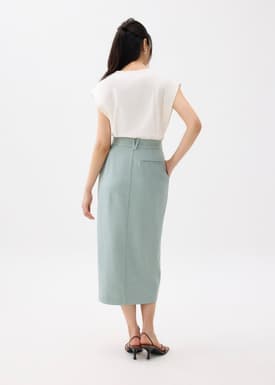 Iman Tailored Column Midi Skirt