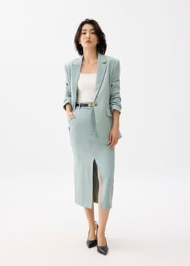 Iman Tailored Column Midi Skirt