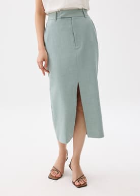 Iman Tailored Column Midi Skirt