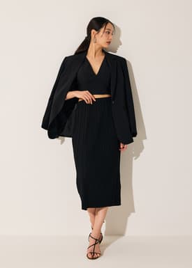 Gym Pleated Column Midi Skirt