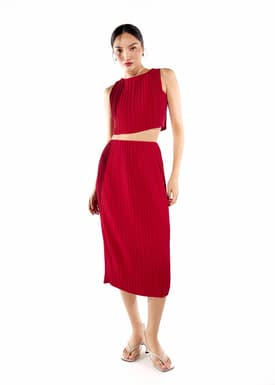 Gym Pleated Column Midi Skirt