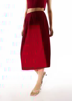 Gym Pleated Column Midi Skirt