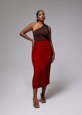 Gym Pleated Column Midi Skirt