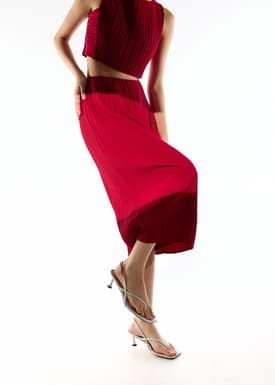 Gym Pleated Column Midi Skirt