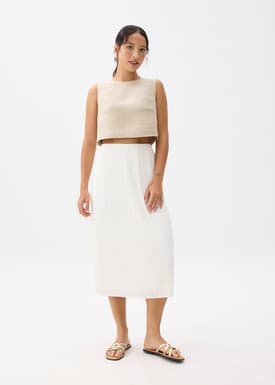 Gym Pleated Column Midi Skirt