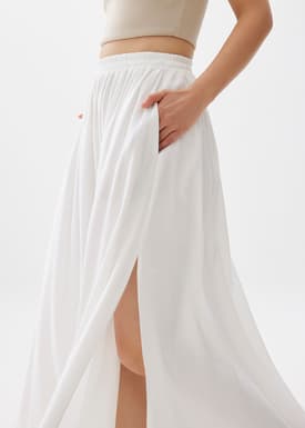 Rei Elastic Linen A-line Maxi Skirt