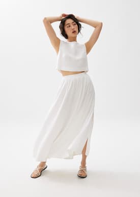 Rei Elastic Linen A-line Maxi Skirt